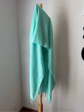 Cashmere Wrap Mint Green Fringe Shawl Pashmina 80 x 28